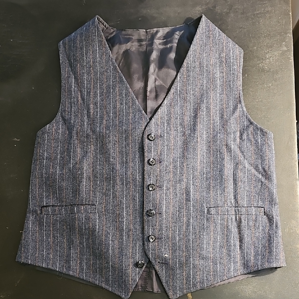 Men's Blue Striped Vest